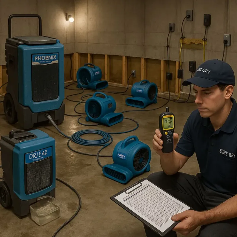 Structural Drying and Dehumidification process in Reidsville, NC